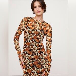 Channel your inner “Gilly” Banana Republic Cream and Brown Floral Maxi Dress